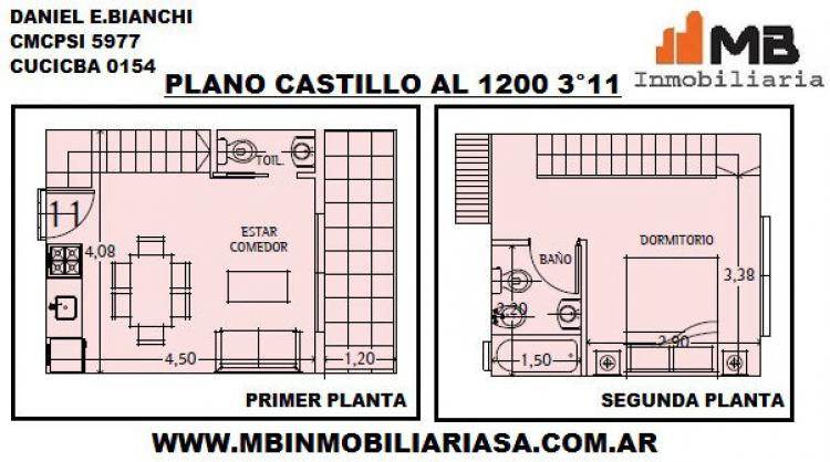 VENDIDO!!Chacarita venta PH en construcción de 2 amb.c/terraza Castillo al 1200 3°11