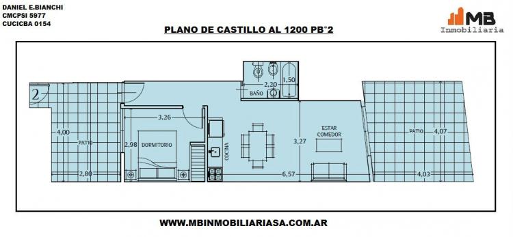 VENDIDO!! Chacarita venta PH en construccion de 2 amb.Castillo al 1200 PB°2