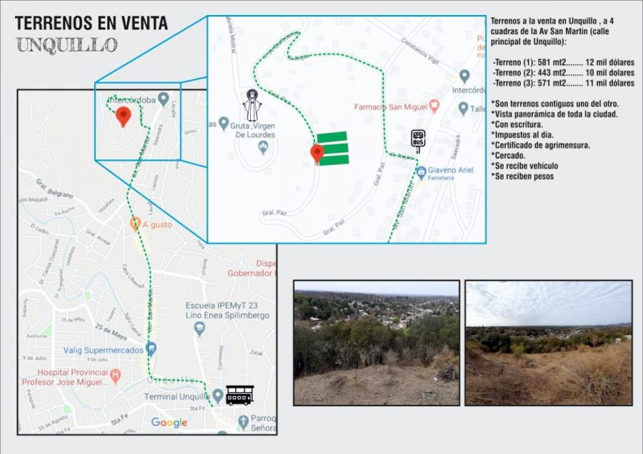 Vdo 3 hermosos lotes c/increíble vista panorámica - juntos o separados OPORT