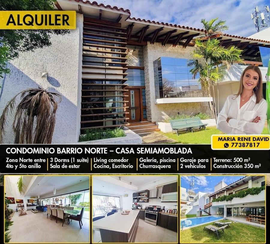 Foto Casa en Alquiler en Condominio Barrio Norte, Santa Cruz de la Sierra, Santa Cruz - U$D 2.500 - CAA7875 - BienesOnLine