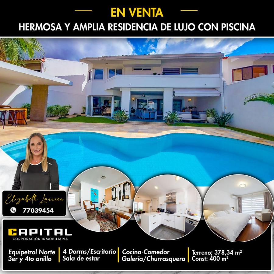 Casa con piscina en venta zona Equipetrol