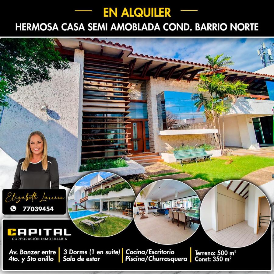 Foto Casa en Alquiler en Barrio Norte, Santa Cruz de la Sierra, Santa Cruz - U$D 2.500 - CAA8045 - BienesOnLine