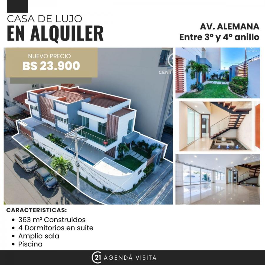 Foto Casa en Alquiler en Santa Cruz de la Sierra, Santa Cruz - $ 23.900 - CAA7882 - BienesOnLine