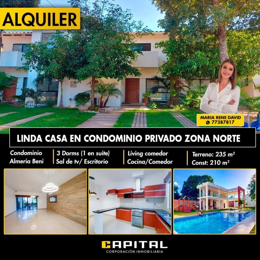 Foto Casa en Alquiler en Zona Sede Blooming, Santa Cruz de la Sierra, Santa Cruz - U$D 1.000 - CAA7853 - BienesOnLine