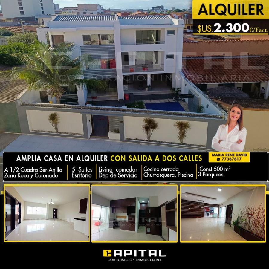 Foto Casa en Alquiler en Santa Cruz de la Sierra, Santa Cruz - U$D 2.300 - CAA7788 - BienesOnLine