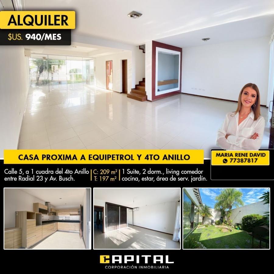 Foto Casa en Alquiler en Zona Norte, Santa Cruz de la Sierra, Santa Cruz - U$D 940 - CAA8065 - BienesOnLine