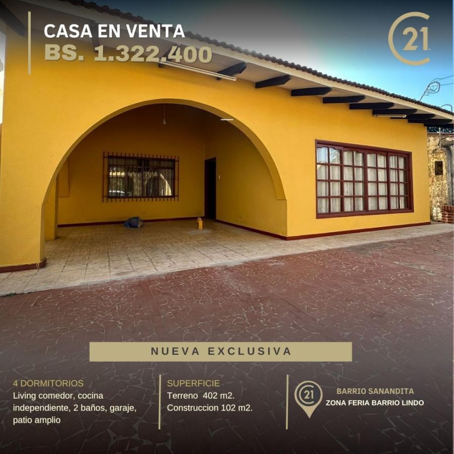 CASA EN VENTA NUEVA FERIA BARRIO LINDO, BARRIO SANANDITA