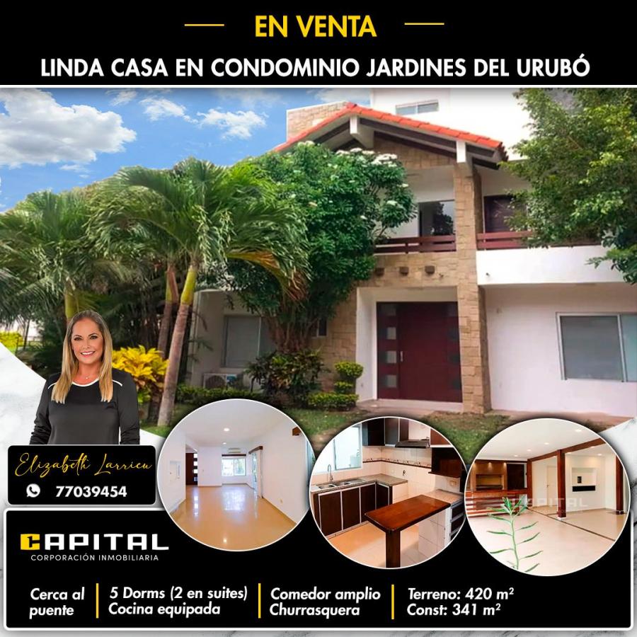 Casa en venta zona urubo condominio Jardines del Urubo