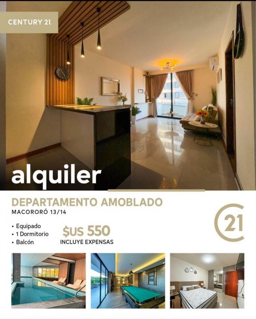 EN ALQUILER DEPARTAMENTO DE 1 DORMITORIO AMOBLADO EN MACORORO 13 14