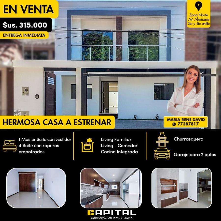 Foto Casa en Venta en Av. Alemana entre 3er. y 4to. Anillo, Santa Cruz de la Sierra, Santa Cruz - U$D 315.000 - CAV7961 - BienesOnLine