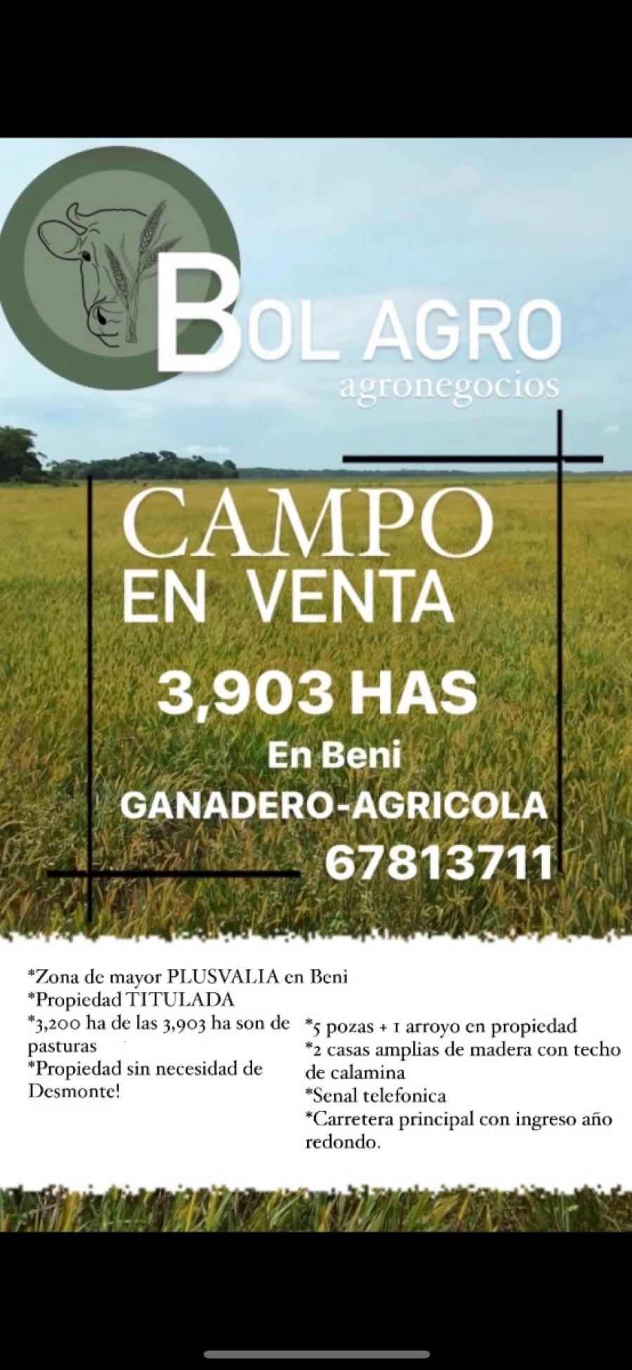 Foto Campo en Venta en Carmen del Itenez, Beni - 3 hectareas - U$D 190 - CPV7667 - BienesOnLine