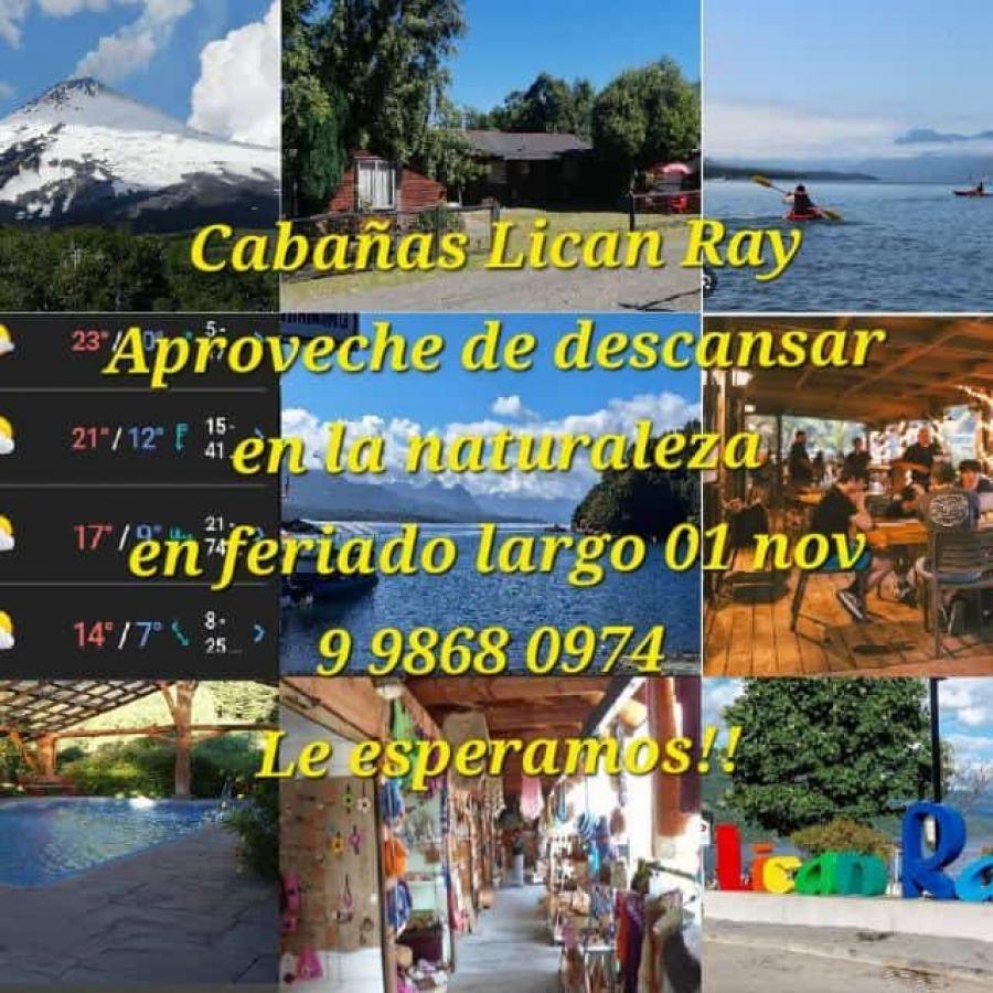 OFERTA DESTACADA! en Lican Ray. Cabañas hasta 6 personas, hermoso lugar.