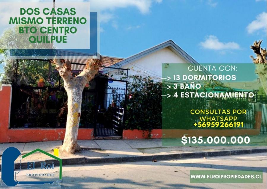 PROPIEDAD CON DOS CASAS EN VENTA | QUILPU