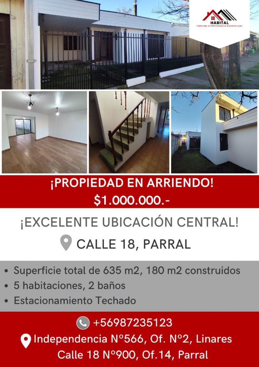 Foto Casa en Arriendo en Parral, Linares - $ 1.000.000 - CAA152546 - BienesOnLine