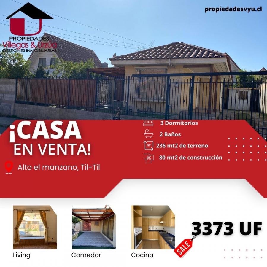 Foto Casa en Venta en Tiltil, Chacabuco - UFs 3.373 - CAV152326 - BienesOnLine