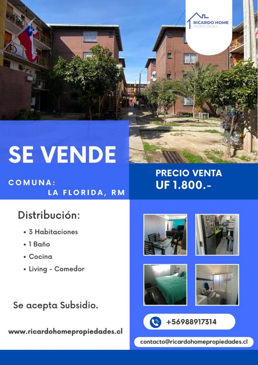 Foto Departamento en Venta en La Florida, Santiago - UFs 1.800 - DEV153026 - BienesOnLine