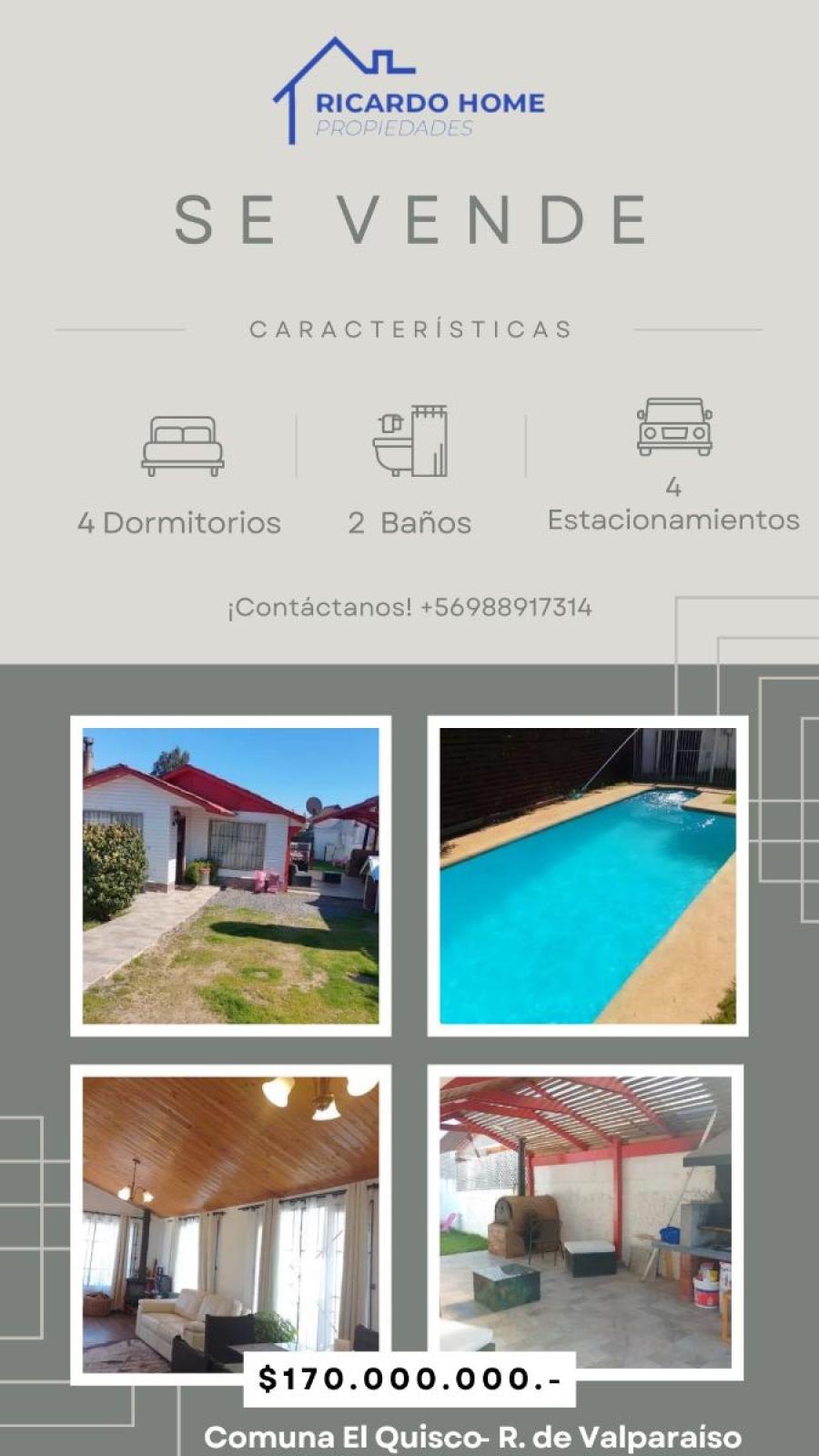 Foto Casa en Venta en El Quisco, San Antonio - $ 170.000.000 - CAV151350 - BienesOnLine