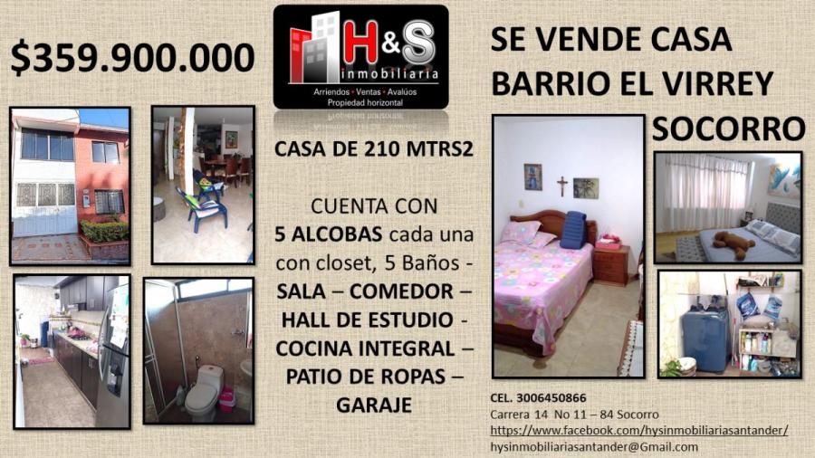 Foto Casa en Venta en Socorro, Santander - $ 359.900.000 - CAV196714 - BienesOnLine