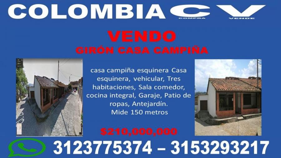 Foto Casa en Venta en Campiña, Girón, Santander - $ 210.000.000 - CAV189440 - BienesOnLine