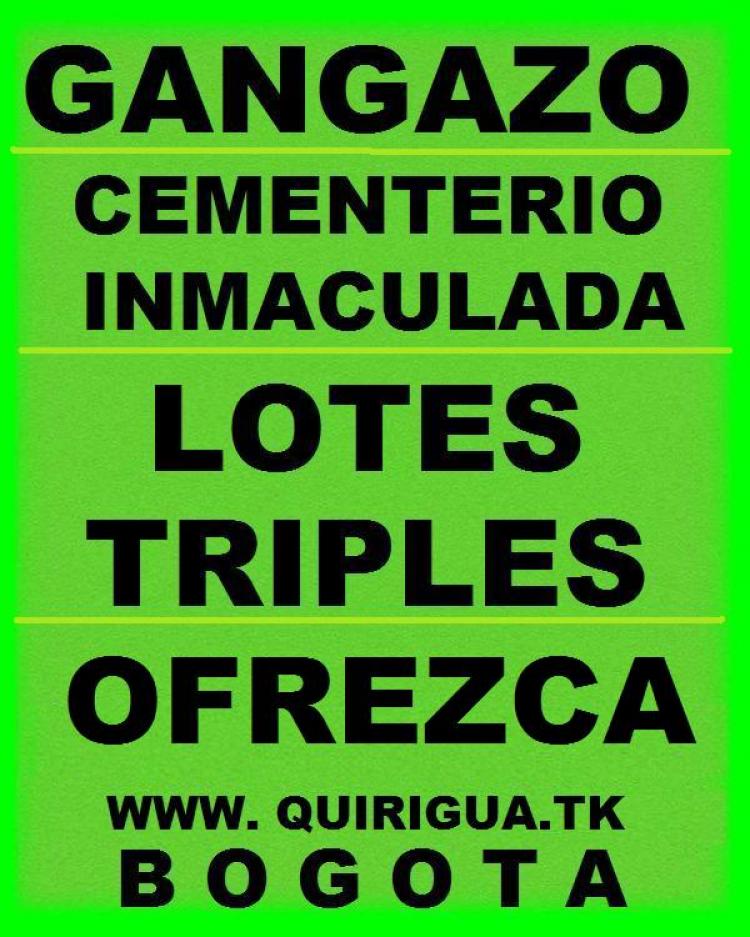 ★★REGALO. LOTES TRIPLES CEMENTERIO LA INMACULADA. SERVICIOS PAGOS. NUEVOS. VITALICIOS. E