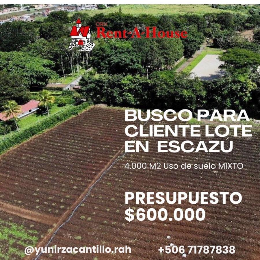 Busco para Cliente Lote en Escazú