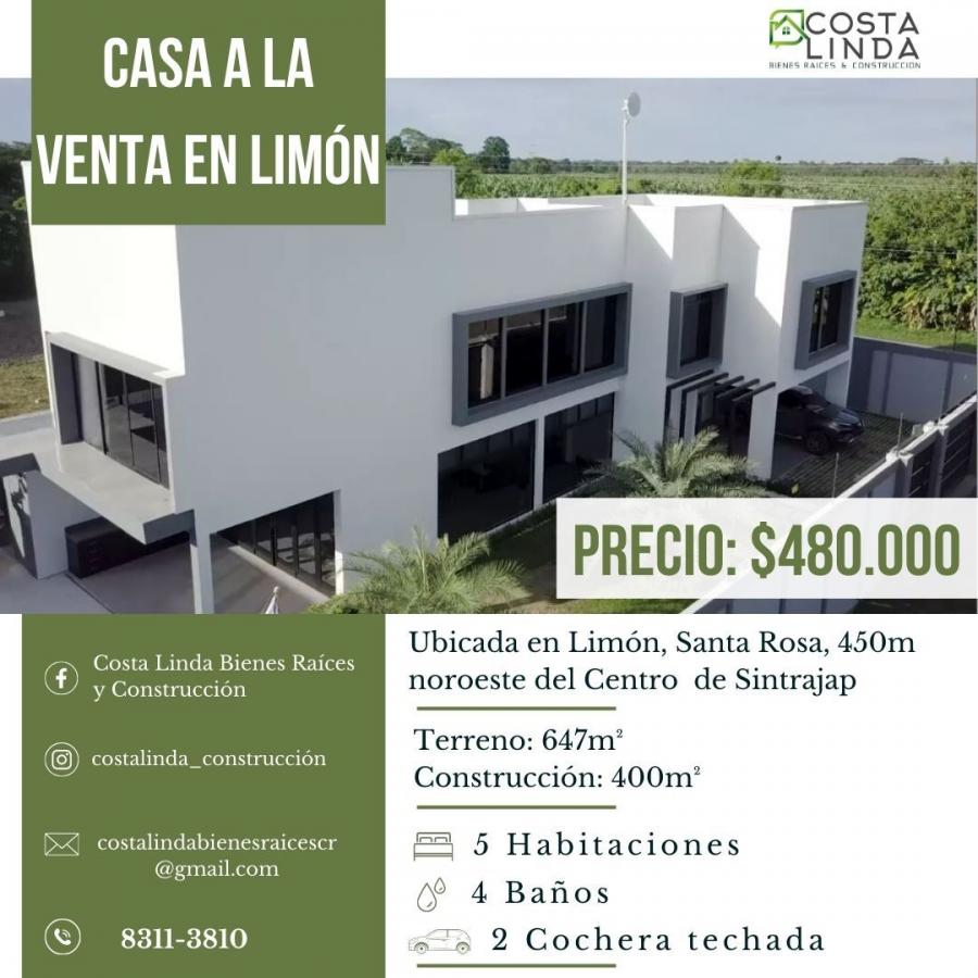 Foto Casa en Venta en Santa Rosa, Limn, Limn - U$D 480.000 - CAV101860 - BienesOnLine