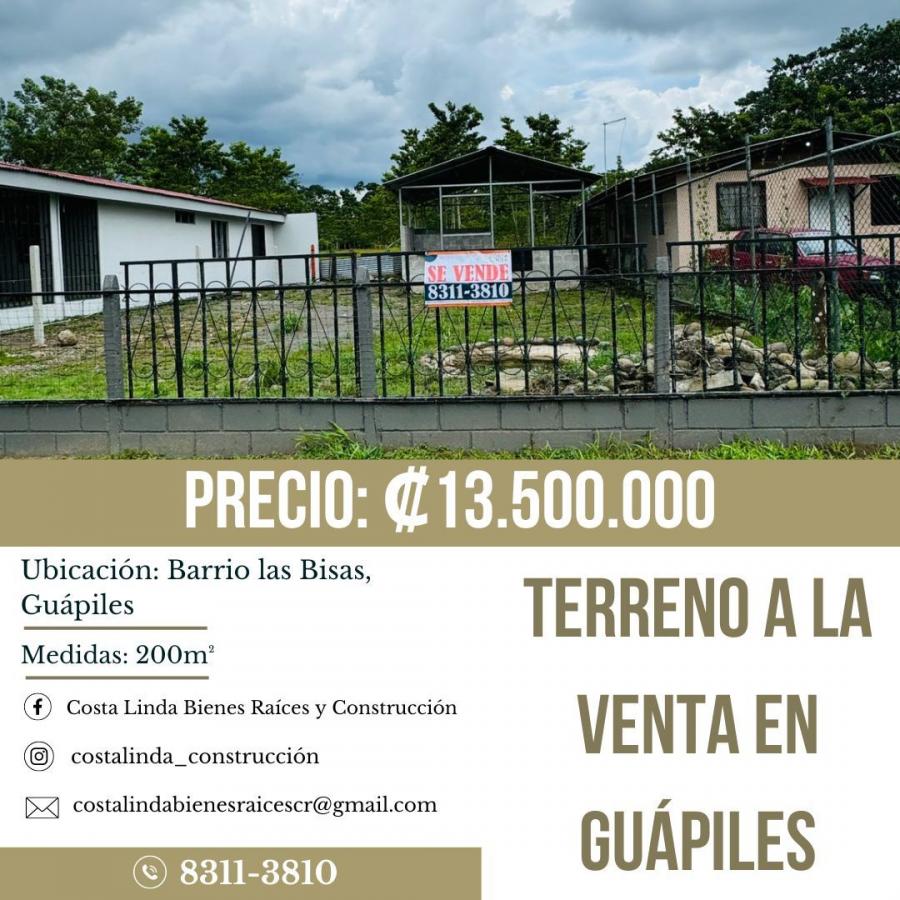 Foto Terreno en Venta en Las Brisas, Pococ, Limn - ¢ 13.500.000 - TEV106441 - BienesOnLine