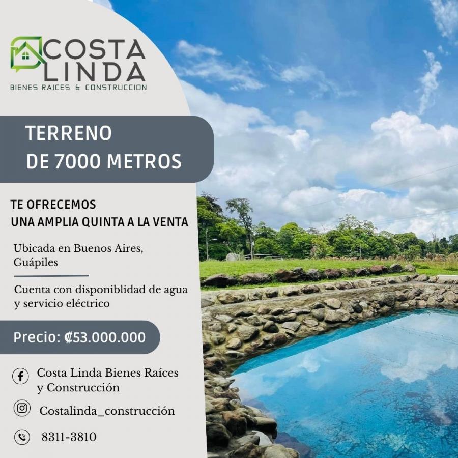 Foto Terreno en Venta en Buenos Aires, Guápiles, Limón - ¢ 60.000.000 - TEV76605 - BienesOnLine