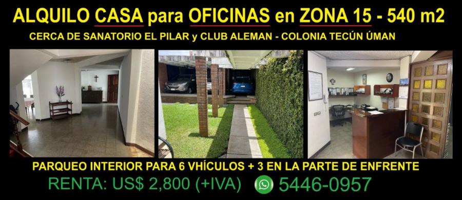 Foto Oficina en Renta en Zona 15 Colonia Tecún Úman, Guatemala, Guatemala - U$D 2.790 - OFR47559 - BienesOnLine