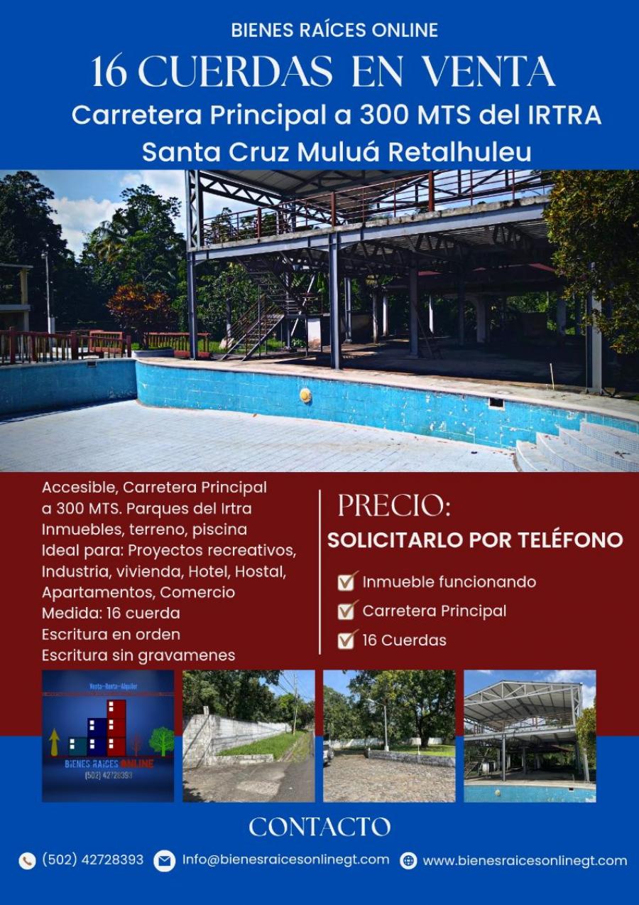 Terreno en Venta en Santa Cruz Mulu Retalhuleu TEV34434