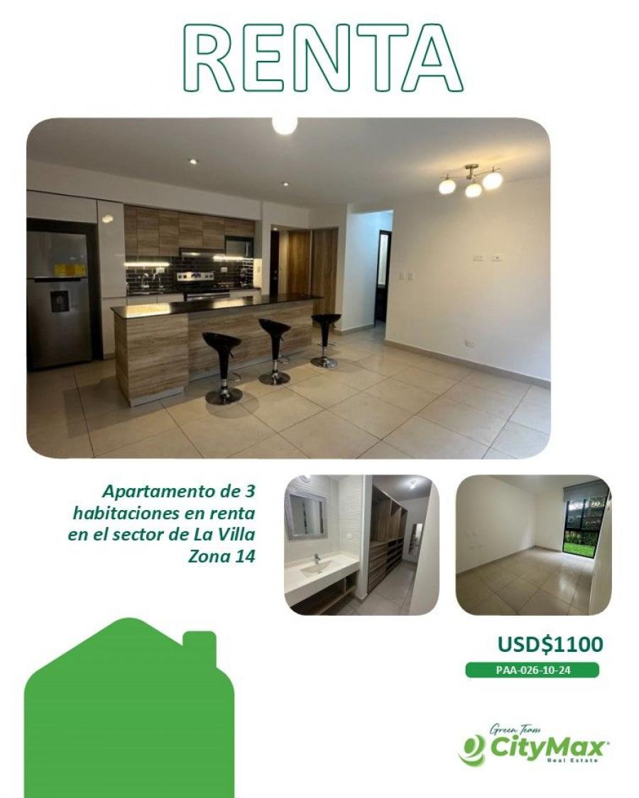 Apartamento en renta en la zona 14 sector La Villa