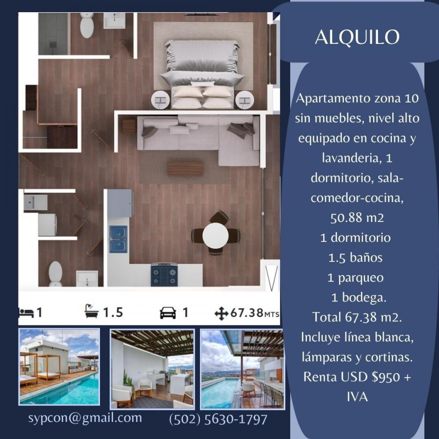 Foto Apartamento en Renta en zona 10, Guatemala City, Guatemala, Guatemala - U$D 950 - APR29532 - BienesOnLine