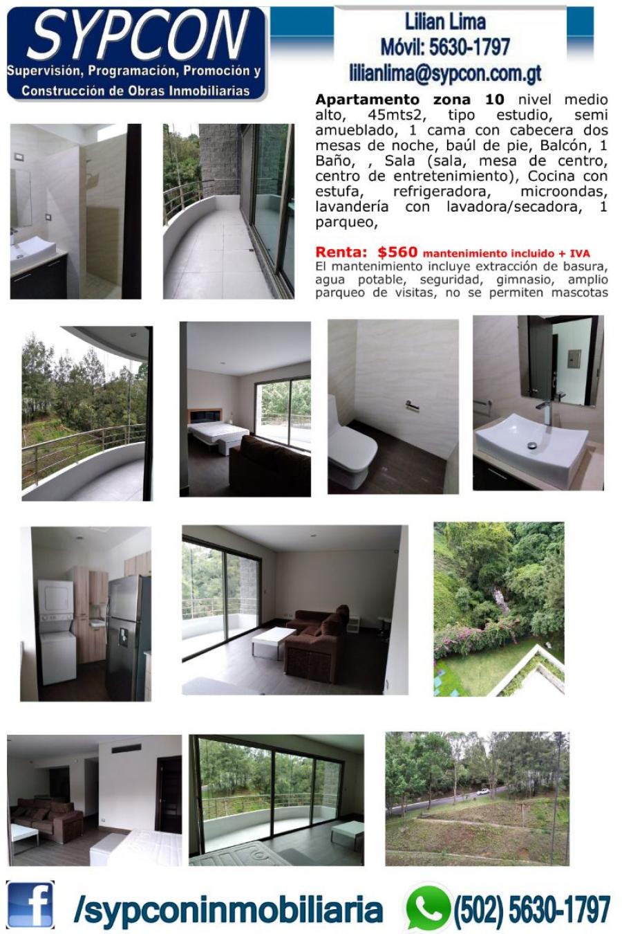 Foto Apartamento en Renta en zona 10, Guatemala City, Guatemala, Guatemala - U$D 560 - APR15668 - BienesOnLine