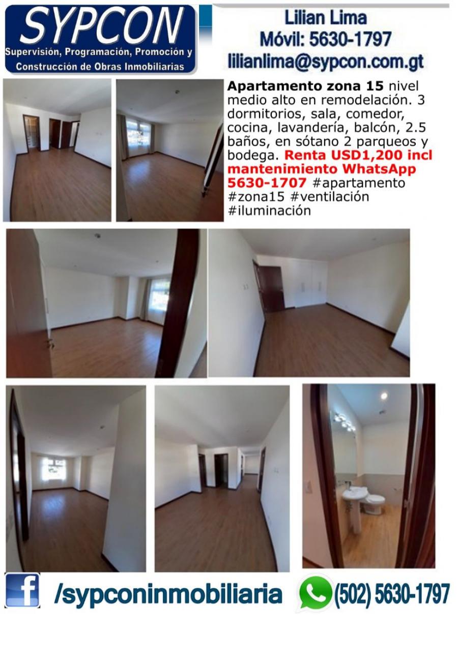 Foto Apartamento en Renta en Zona 15 Boulevard Vista Hemosa, Guatemala, Guatemala - U$D 1.200 - APR14077 - BienesOnLine