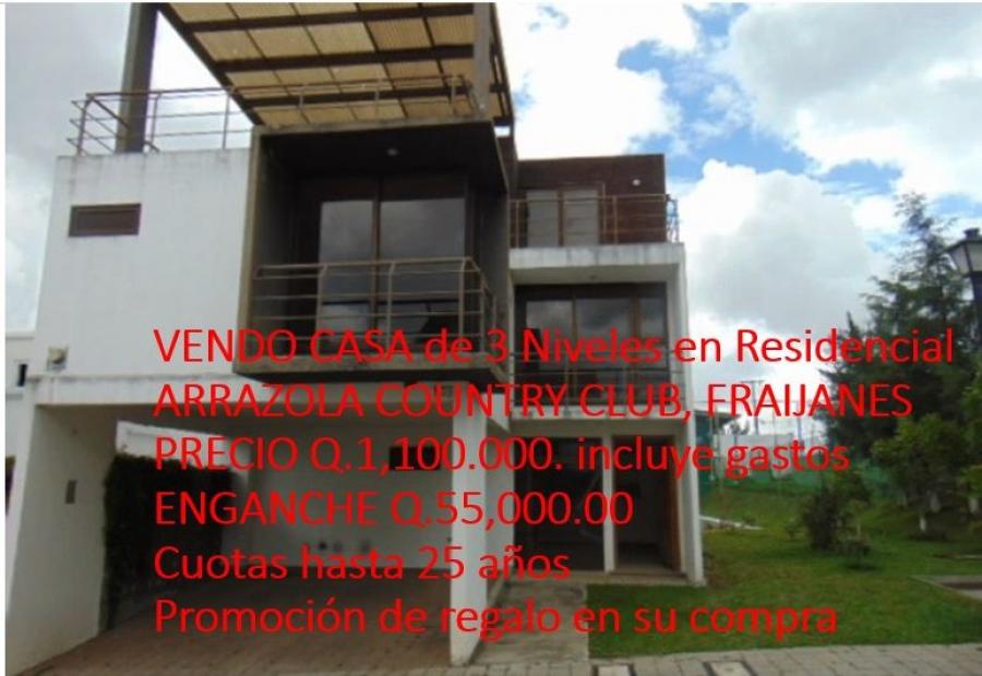 ARRAZOLA COUNTRY CLUB FRAIJANES, VENDO CASA DE 3 NIVELES