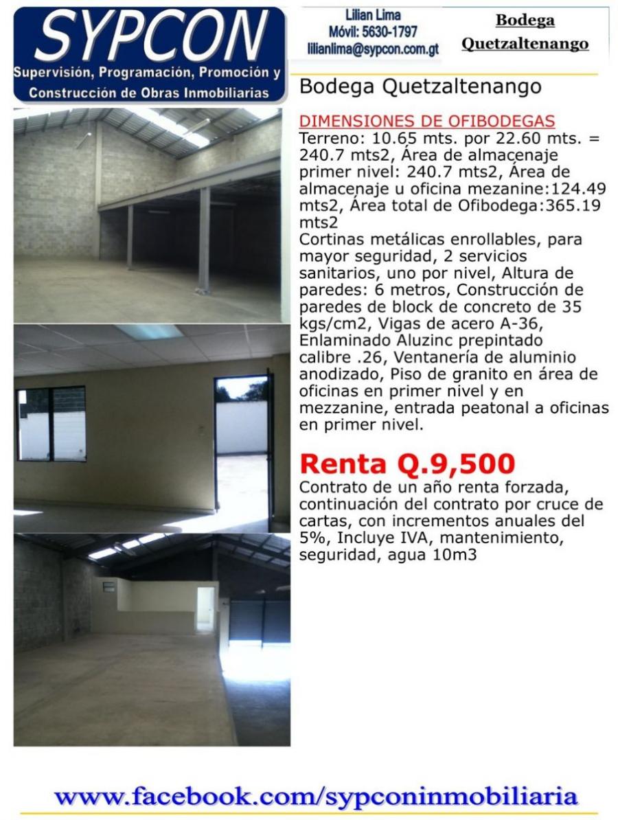 Foto Bodega en Renta en Guatemala City, Guatemala, Quetzaltenango - Q 9.500 - BOR15607 - BienesOnLine