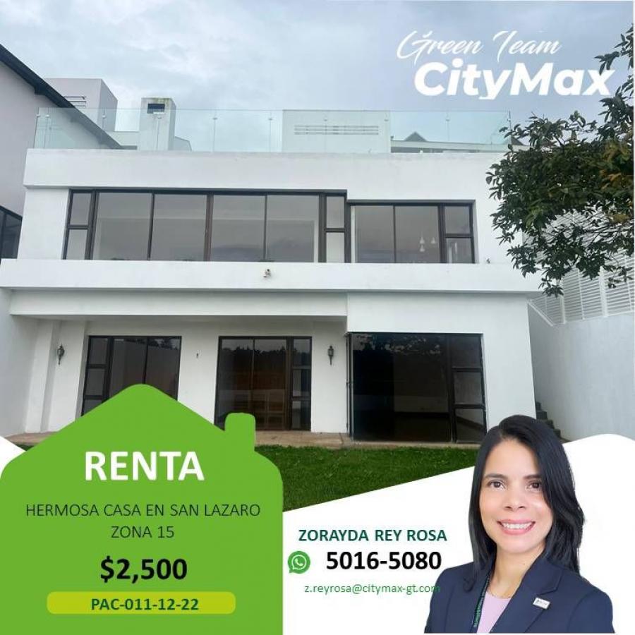 Foto Casa en Renta en ZONA 15, Guatemala, Guatemala - U$D 2.500 - CAR21612 - BienesOnLine