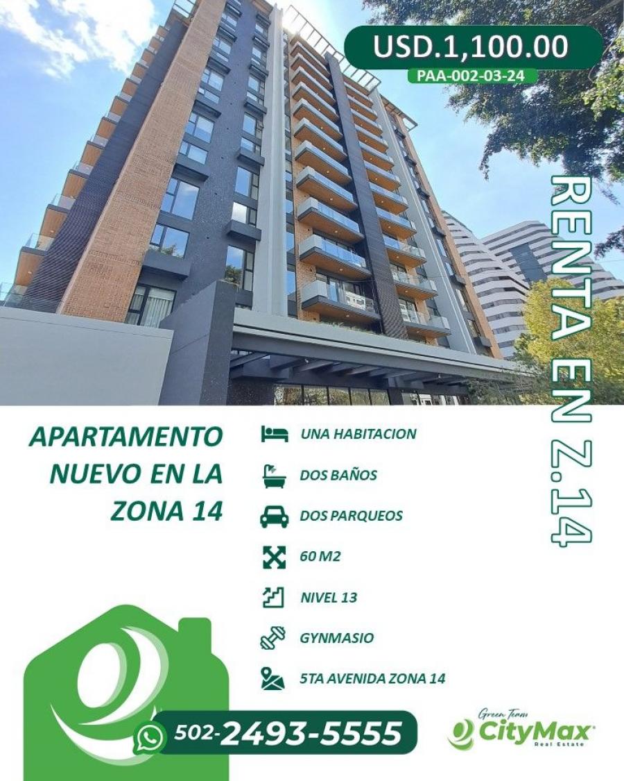 Foto Apartamento en Renta en zona 14, Guatemala - U$D 1.100 - APR39726 - BienesOnLine