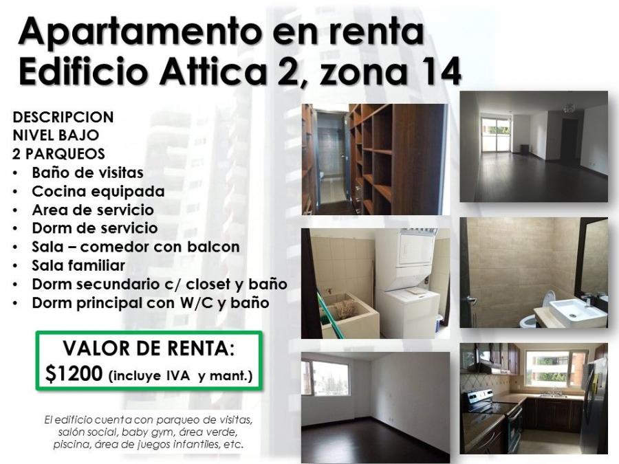 Foto Apartamento en Renta en ZONA 14, Guatemala, Guatemala - U$D 1.100 - APR13254 - BienesOnLine