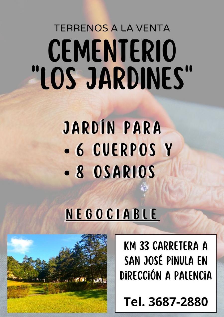 EN VENTA! Terrenos negociables en Cementerio Los Jardines