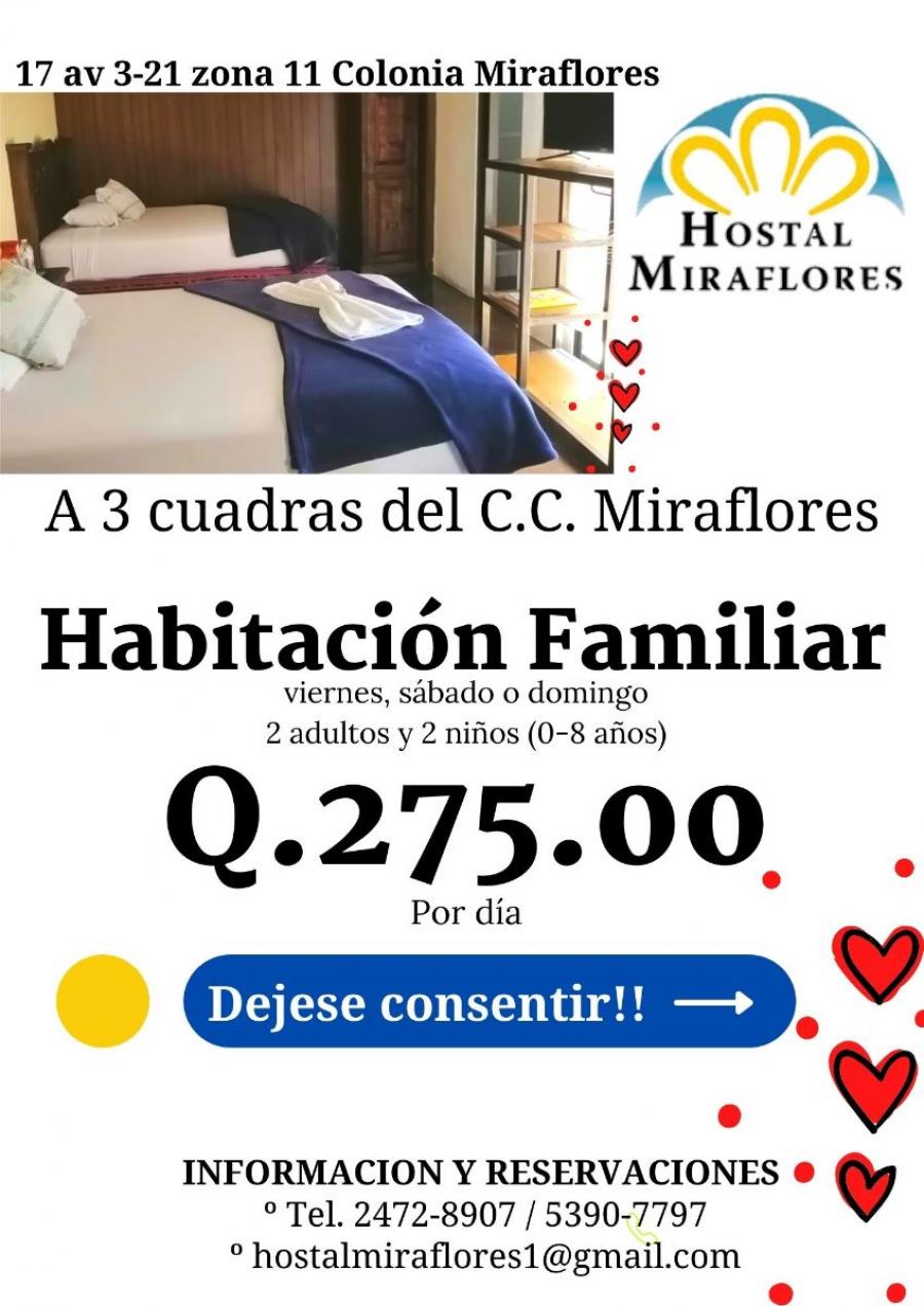 Habitaciones familiares en zona 11, Déjese consentir!!