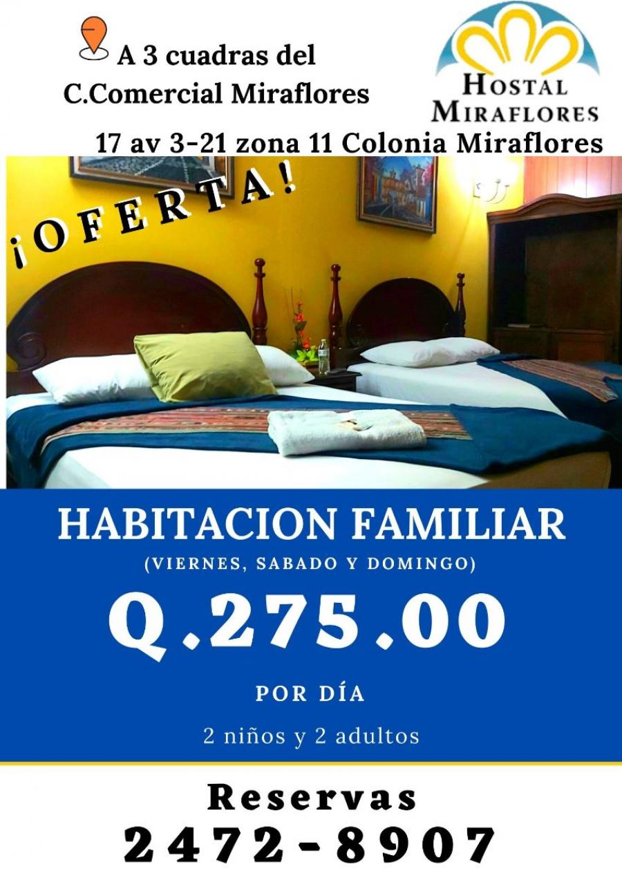 Hostal Miraflores, hospédate con tu familia cerca de lugares de recreación