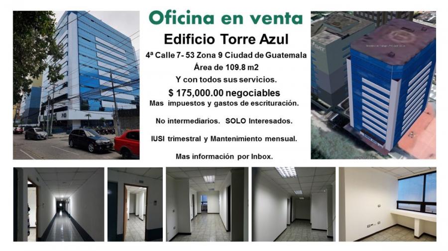 Oficina en Ed. Torre Azul zona 9, ciudad de Guatemala