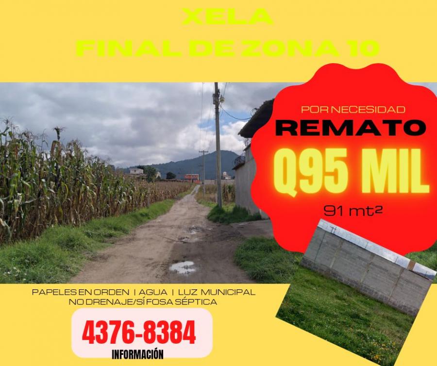 Foto Terreno en Venta en San Jos La Via, Final de zona 10, Quetzaltenango - Q 95.000 - TEV20553 - BienesOnLine