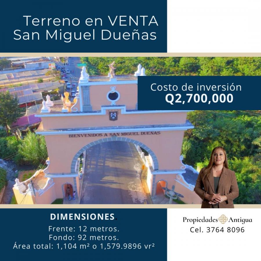 TERRENO PLANO GRANDE EN SAN MIGUEL DUEÑAS