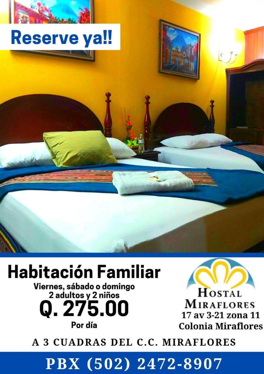 Trae a toda tu familia y hospédate con nosotros por tan solo Q. 275.00