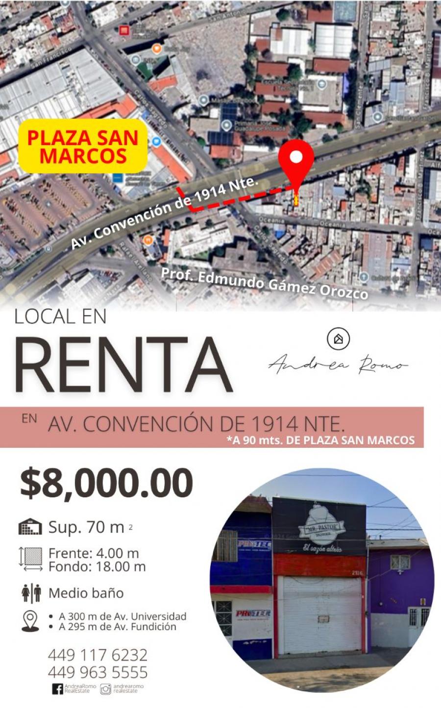 Foto Local en Renta en Buenos Aires, Aguascalientes, Aguascalientes - $ 8.000 - LOR357718 - BienesOnLine