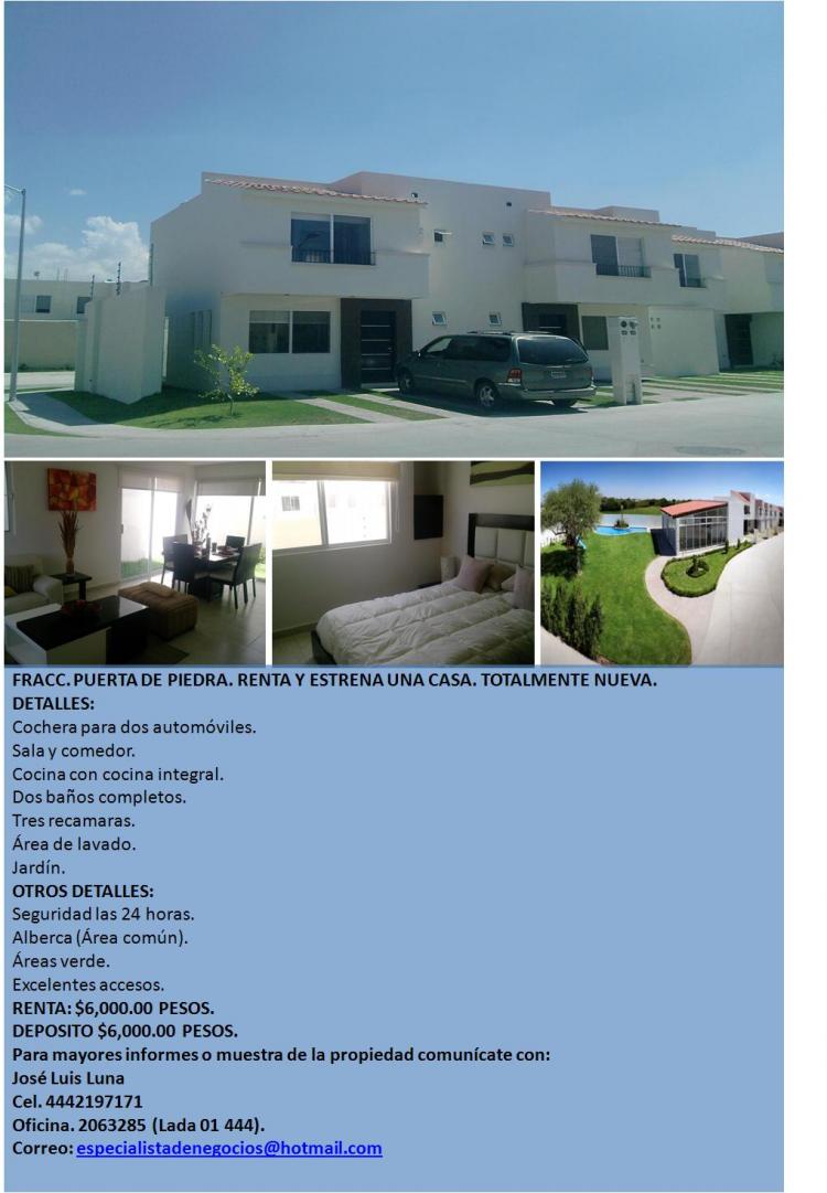 Casa en Renta en Puerta de Piedra, San Luis Potosí, San Luis Potosi - $   - CAR44338 - BienesOnLine