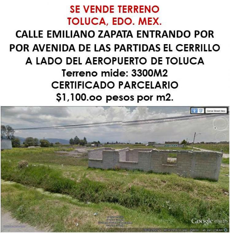 Foto Terreno en Venta en CERRILLO, Toluca de Lerdo, Mexico - $ 3.300.000 - TEV162495 - BienesOnLine