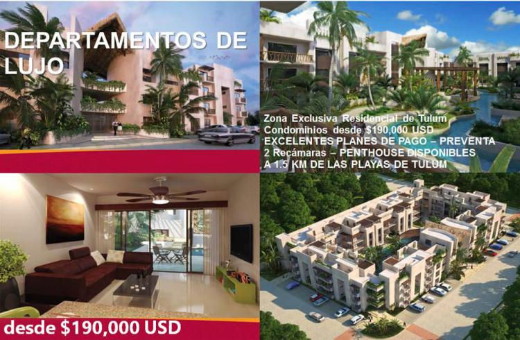 Exclusividad y Lujo. Departamentos PRe-venta en Tulum